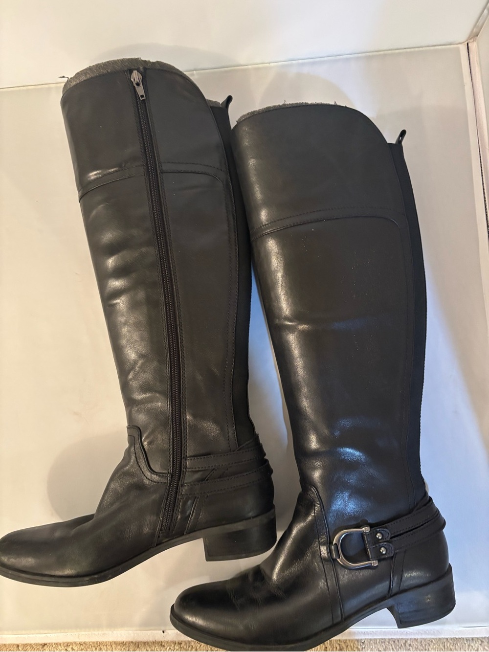 Audrey Brooks Black Tall Leather Riding Boots size 8 - Picture 4 of 10